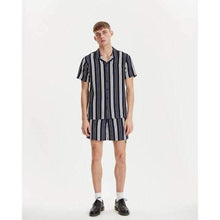 Load image into Gallery viewer, Navy Stripe Front Shorts Men Clothing Libertine-Libertine 
