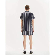 將圖片載入圖庫檢視器 Navy Stripe Front Shorts Men Clothing Libertine-Libertine 
