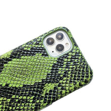 Load image into Gallery viewer, Neon green snake effect leather iPhone case ACCESSORIES DTSTYLE 
