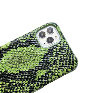 Neon green snake effect leather iPhone case ACCESSORIES DTSTYLE 