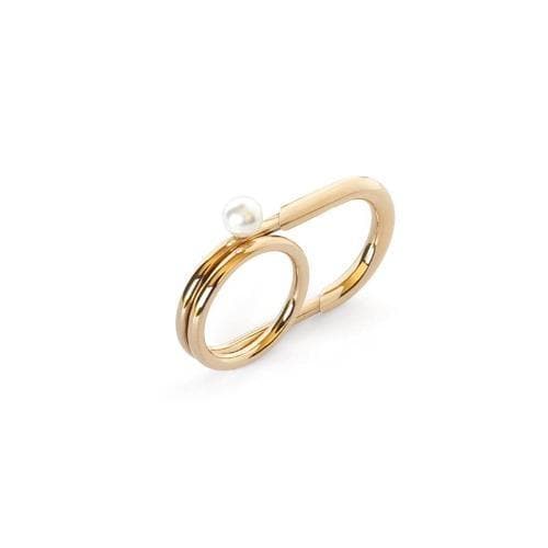 NEON SHANGHAI 14-karats gold and pearl double ring Women Jewellery ALP Jewelry O/S 