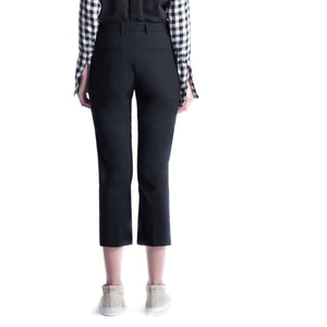 News black cotton cropped trouser Women Clothing Hope 