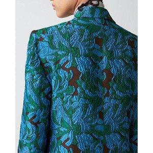 Nite floral jacquard silk double-breasted blazer Women Clothing Hope 