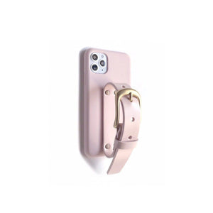 Nude pink leather buckle iPhone case ACCESSORIES DTSTYLE 