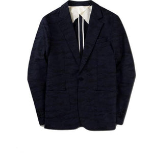 One button jacquard wool mix blazer Men Clothing Uniform For The Dedicated 