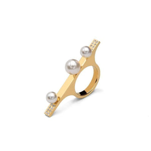 PARTY GIRL 14 karats gold, crystal and pearls ring Women Jewellery ALP Jewelry 