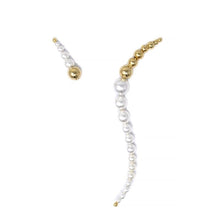 Load image into Gallery viewer, Pearl and sphere swirl asymmetrical earrings Women Jewellery Joomi Lim Gold/Pearl 
