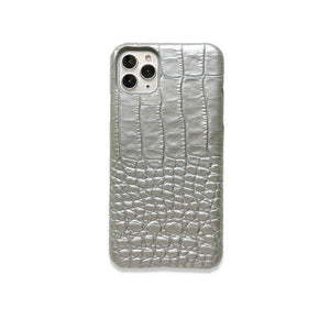 Pearl croc effect leather iPhone case ACCESSORIES DTSTYLE 