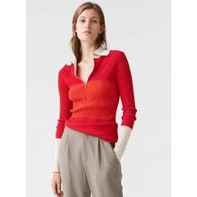 將圖片載入圖庫檢視器 Red Wider Stripe zip up sweater Women Clothing Hope 34 
