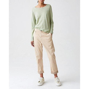 Relax beige cotton trouser Women Clothing Hope 
