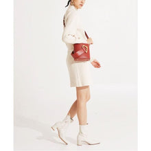 Load image into Gallery viewer, Retro architectural leather bucket bag Women bag PECO 
