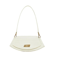 Load image into Gallery viewer, Retro small croc-effect leather should bag Women bag PECO Beige with leather strap 
