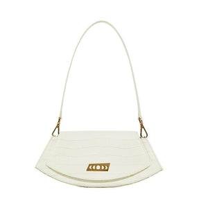 Retro small croc-effect leather should bag Women bag PECO Beige with leather strap 