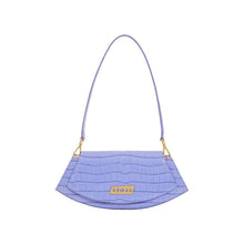 Load image into Gallery viewer, Retro small croc-effect leather should bag Women bag PECO Purple with leather strap 

