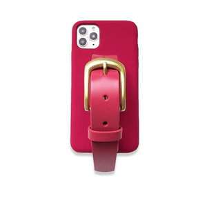 Rose pink leather buckle iPhone case ACCESSORIES DTSTYLE 