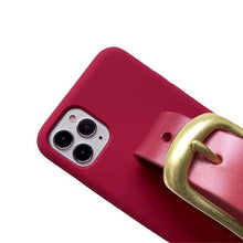 Load image into Gallery viewer, Rose pink leather buckle iPhone case ACCESSORIES DTSTYLE 
