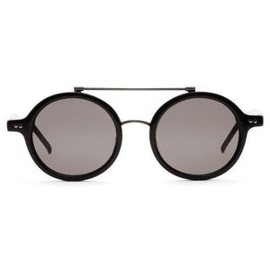 Round & Round Remix round frame solid black shiny acetate sunglasses ACCESSORIES Kaibosh 