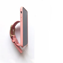 Load image into Gallery viewer, Salmon pink leather buckle iPhone case ACCESSORIES DTSTYLE 
