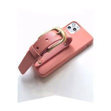 將圖片載入圖庫檢視器 Salmon pink leather buckle iPhone case ACCESSORIES DTSTYLE 
