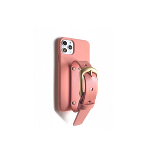 Salmon pink leather buckle iPhone case ACCESSORIES DTSTYLE 