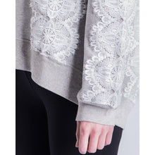 Load image into Gallery viewer, Sara cotton lace trim oversized sweatshirt Women Clothing FWSS 
