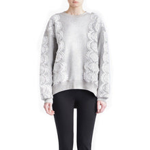Load image into Gallery viewer, Sara cotton lace trim oversized sweatshirt Women Clothing FWSS XS 

