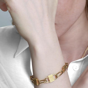 SEALED 14-karats gold lock chain bracelet Women Jewellery ALP Jewelry 