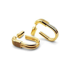 將圖片載入圖庫檢視器 SEALED 14-karats hook shape hoop earrings Women Jewellery ALP Jewelry Gold 
