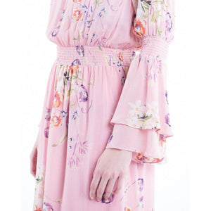 Semi Couture floral printed layered gown Women Clothing ByTiMo 