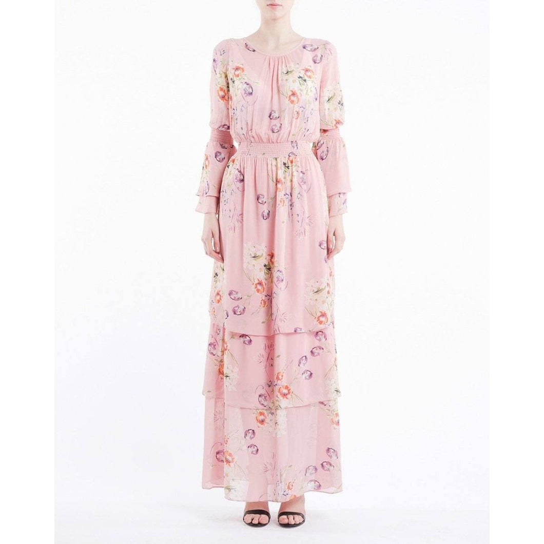 Semi Couture floral printed layered gown Women Clothing ByTiMo XS 