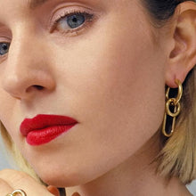 將圖片載入圖庫檢視器 SHE 14-karats gold asymmetric hoop earrings Women Jewellery ALP Jewelry 
