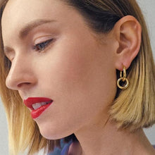 將圖片載入圖庫檢視器 SHE 14-karats gold asymmetric hoop earrings Women Jewellery ALP Jewelry 
