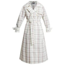 Load image into Gallery viewer, Shield Cream Check Cotton Blend Coat Women Clothing Hope 36 
