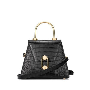 Small croc-effect leather tote bag Women bag I AM NOT Black 