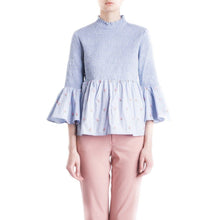 Load image into Gallery viewer, smocking poplin flare sleeves blouse Women Clothing ByTiMo XS 
