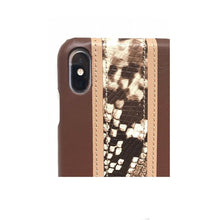 Load image into Gallery viewer, Snake effect trim leather iPhone case ACCESSORIES DTSTYLE 
