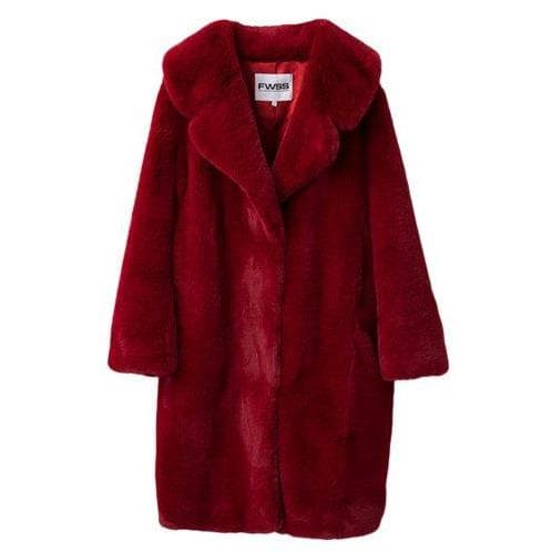 Stina burgundy faux fur coat Women Clothing FWSS S 