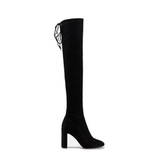 Load image into Gallery viewer, Stretch-suede over-the-knee boots WOMEN SHOES UKKU Studio 35 Black 
