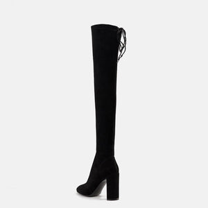 Stretch-suede over-the-knee boots WOMEN SHOES UKKU Studio 