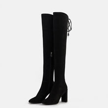 Load image into Gallery viewer, Stretch-suede over-the-knee boots WOMEN SHOES UKKU Studio 
