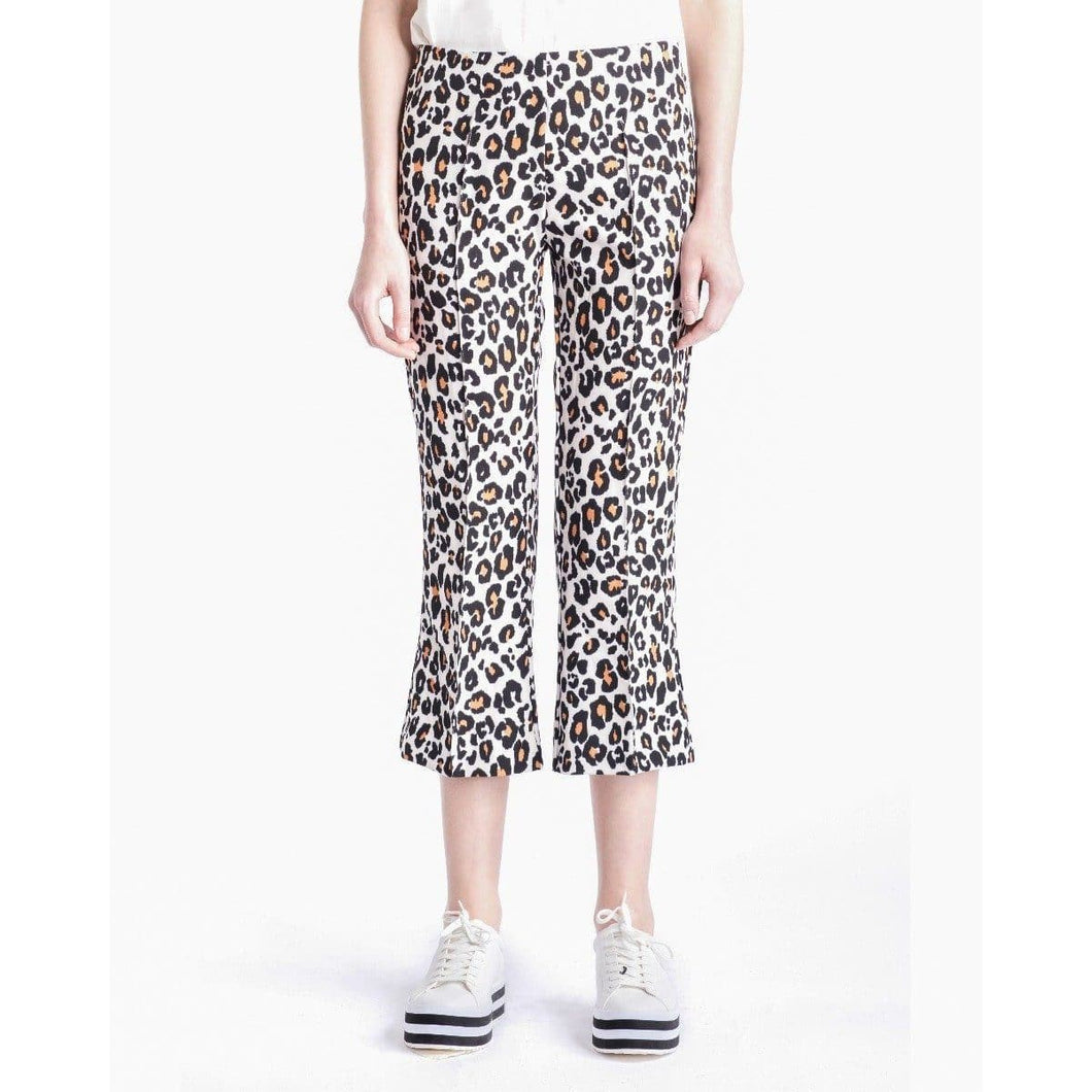 The Fire leopard printed cropped flare trouser Women Clothing FWSS XS 