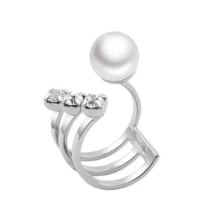 Three crystals and pearl open ring Women Jewellery Joomi Lim 