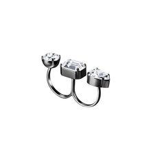 Load image into Gallery viewer, Three crystals double finger ring Women Jewellery Joomi Lim 
