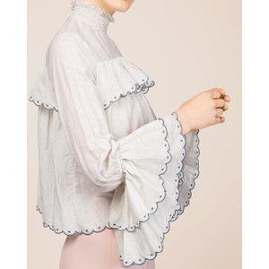 Victorian lace flounce ruffled blouse Women Clothing ByTiMo 