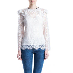 Victorian lace ruffled blouse Women Clothing ByTiMo XS 