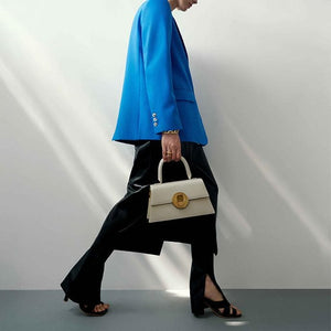 Vintage small croc-effect leather tote bag Women bag PECO 