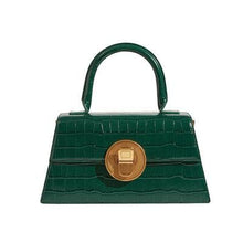 Load image into Gallery viewer, Vintage small croc-effect leather tote bag Women bag PECO Green 
