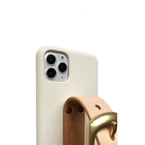 Vintage white leather buckle iPhone case ACCESSORIES DTSTYLE 