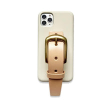 將圖片載入圖庫檢視器 Vintage white leather buckle iPhone case ACCESSORIES DTSTYLE 

