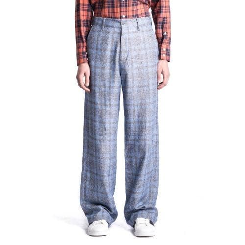 Wind wool checked wide leg trouser Men Clothing Hope 44 